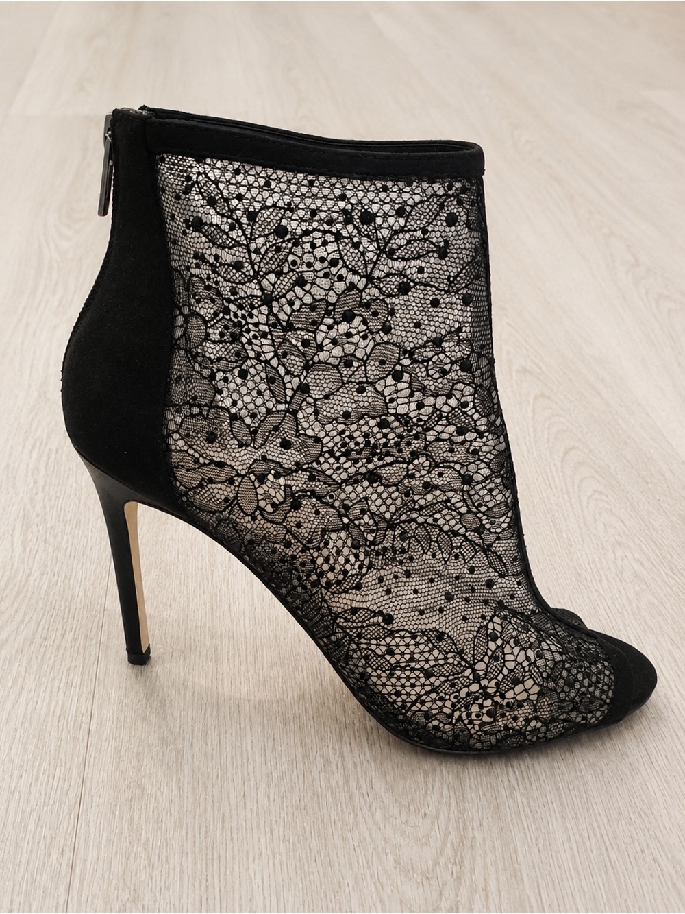 Badgley Mischka Jewel Peep Toe Bootie Heel